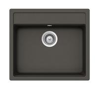SCHOCK CRISTALITE Évier de cuisine, en granit gris, 57 x 51 cm, à partir de 60 cm de large, asphalte