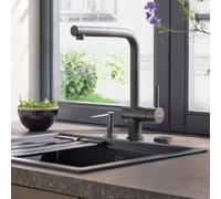 Schock Epos Mitigeur de cuisine à installer sous une fenêtre, extractible, pivotant, 540125PUR,