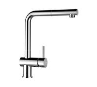 SCHOCK® Epos Onyx Robinet de cuisine haute pression noir avec douchette extensible I Rotatif à 360° I Robinet d'évier de cuisine I Design moderne I Économie d'eau I Mitigeur monocommande en laiton