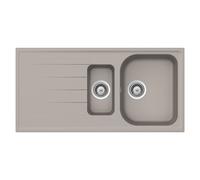 SCHOCK évier avec 1 + 1/2 bac et égouttoir réversible LITHOS D150 (Gris tourterelle - Cristalite®)