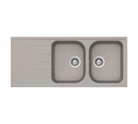 SCHOCK évier avec 2 bacs et égouttoir réversible LITHOS D200 (Gris tourterelle - Cristalite®)