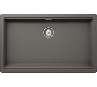 SCHOCK | Évier de cuisine Galaxy 1 baignoire avec bord fonctionnel pour accessoires, matériau ® Cristadur, Silverstone, 750 x 456 mm