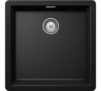 SCHOCK | Évier de cuisine Galaxy 1 baignoire avec crochets de dessous inclus, matériau ® Cristadur, noir pur, 430 x 430 mm