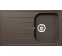 SCHOCK | Évier de cuisine Lithos D100 1 baignoire avec goutteur, baignoire réversible, matériau Cristalite®, Mocha, 860 x 500 mm