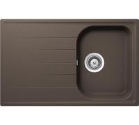 SCHOCK | Évier de cuisine Lithos D100S 1 petite baignoire avec goutteur, baignoire réversible, matériau Cristalite®, Mocha, 790 x 500 mm