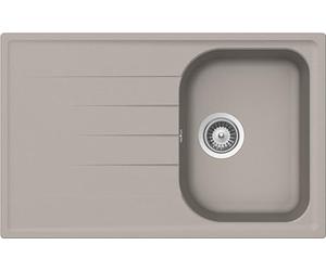 SCHOCK | Évier de cuisine Lithos D100S 1 petite baignoire avec goutteur, baignoire réversible, matériau Cristalite®, gris taupe, 790 x 500 mm
