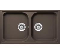 SCHOCK | Évier de cuisine Lithos N200 2 baignoires, matériau Cristalite®, Mocha, 860 x 500 mm