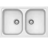 SCHOCK - Évier de cuisine Lithos N200S 2 bacs petits, 790 x 500 mm | Matériau Cristalite® ; blanc absolu