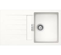 SCHOCK | Évier de cuisine Primus 1 baignoire avec goutteur, baignoire réversible, matériau Cristalite®, blanc absolu, 860 x 500 mm