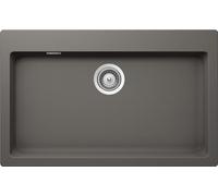 SCHOCK | Évier de cuisine Signus 1 baignoire XL avec comptoir robinetterie, matériau ®Cristadur, Silverstone, 790 x 500 mm