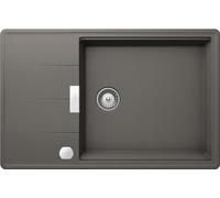 SCHOCK | Évier de cuisine Tia, 1 grande baignoire avec goutteur, baignoire réversible et sautarello de série, matériau ®Cristadur, Silverstone, 780 x 500 mm