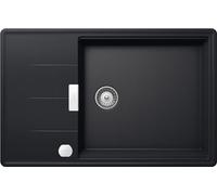 SCHOCK | Évier de cuisine Tia, 1 grande baignoire avec goutteur, baignoire réversible et sautarello de série, matériau ®Cristadur, noir pur, 780 x 500 mm
