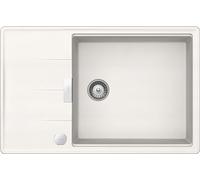 SCHOCK | Évier de cuisine Tia D100LS, 1 grande baignoire avec gouttelette, baignoire réversible et sauteuse de série, matériau ®Cristadur, blanc pur, 780 x 500 mm