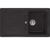Schock FOMD100AGNE Küchenspüle 86 x 50 cm Granitspüle AB Unterschrank-Breite Formhaus D-100 Nero Évier de Cuisine, en Granit Noir, partir de 45 cm de Large, de la Marque CRISTALITE