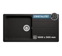 SCHOCK Formhaus D-100L Nero Évier de cuisine, 100 x 50 cm, en granit, à partir de 60 cm de large, noir