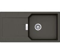 Schock MAND100LAGAS Küchenspüle, Auflage in Évier de Cuisine Compact Manhattan D-100L Asphalt-100 x 51 cm-en Granit Gris-avec Volume supplémentaire à partir de 60 cm-Largeur sous Meuble