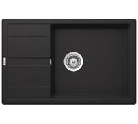 SCHOCK Manhattan D-100LS Évier de cuisine, en onyx, en granit, avec égouttoir, encastrable pour meuble bas de 60 cm, robuste, résistant aux rayures, avec commande excentrique