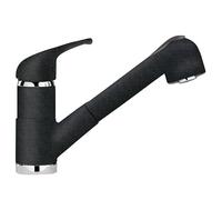 SCHOCK | Mélangeur Omega avec douche, monocommande avec bouche pivotante et douche extractible à double jet, couleur noir absolu, h177,5 mm