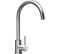 SCHOCK |Mitigeur cuisine Prima, robinet monocommande canon haute courbée, Schock Saving 90°, rotation du canon 360°, acier inoxydable 304 massif, combiné avec les éviers.