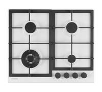SCHOCK - Plaque de cuisson 4 feux gaz Professional PC60 avec poignées | Grilles en fonte ; valves de sécurité ; blanc mat ; 585 x 500 mm