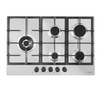 SCHOCK - Plaque de cuisson 5 feux gaz Professional PC75 avec poignées | Grilles en fonte ; vannes de sécurité ; inox ; 740 x 500 mm