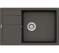SCHOCK | Primus D100XS Évier de cuisine 1 grande baignoire avec gouttoir petit, baignoire réversible, matériau Cristalite®, Asphalt, 780 x 500 mm