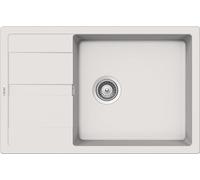 SCHOCK | Primus D100XS Évier de cuisine 1 grande baignoire avec gouttoir petit, baignoire réversible, matériau Cristalite®, New Alumina, 780 x 500 mm