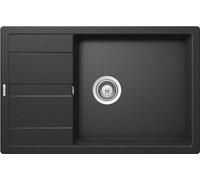SCHOCK | Primus D100XS Évier de cuisine 1 grande baignoire avec gouttoir petit, baignoire réversible, matériau Cristalite®, anthracite, 780 x 500 mm