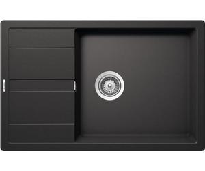 SCHOCK | Primus D100XS Évier de cuisine 1 grande baignoire avec gouttoir petit, baignoire réversible, matériau Cristalite®, noir absolu, 780 x 500 mm