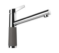 Schock Robinet de cuisine SC-510 Silverstone - Robinet haute pression CRISTADUR avec bec fixe et raccords standard