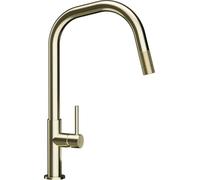 SCHOCK Talinos Robinet de cuisine avec douchette extractible pour évier et lavabo Compatible avec évier encastrable et évier de cuisine avec mitigeur Blanc/doré