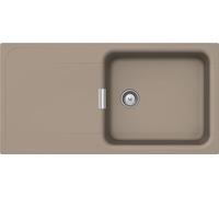 SCHOCK | Wembley D100L Ligne Green, 1 large baignoire avec goutteur, baignoire réversible, matériau ®Cristadur, TWILIGHT taupe mate, 1000 x 510 mm