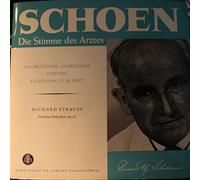 SCHOEN, RUDOLF - SCHOEN, RUDOLF / Die Stimme des Arztes / DIE ÄRZTLICHE AUSBILDUNG UND DIE ERZIEHUNG ZUM ARZT / RICHARD STRAUSS Festliches Präludium op. 61 / ca. 1965 ? / Klapp-Bildhülle mit ORIGINAL Verkaufsprospekt der DISTAR Schallplattenreihe / DISTAR # ASWV 014 / Deutsche Pressung / 10" Vinyl Langspiel Schallplatte