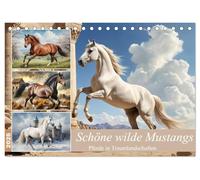 Schöne wilde Mustangs (Tischkalender 2026 DIN A5 quer), CALVENDO Monatskalender: Die Schönheit der wilden Pferde inmitten atemberaubender Landschaften.