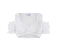 Schöneberger Trachten Couture Blouse Classique Dirndl Karin sans épaule avec Bretelles - Chemisier Dirndl Dame avec Dentelle Blanc