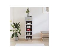 Vidaxl Armoire À Chaussures Gris Béton 30x35x105 Cm Bois D'ingénierie Gris
