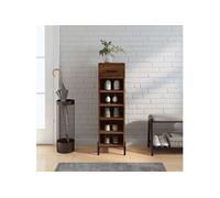 Schoenenkast 30x35x105 cm bewerkt hout bruin eikenkleur829691