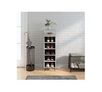 Vidaxl Meuble À Chaussures Sonoma Gris 30x35x105 Cm Bois D'ingénierie Gris