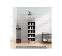 Vidaxl Meuble À Chaussures Sonoma Gris 30x35x105 Cm Bois D'ingénierie Gris