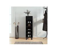 Vidaxl Armoire À Chaussures Noir 30x35x105 Cm Bois D'ingénierie Marron