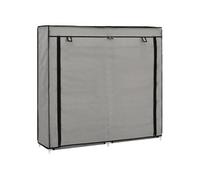 Schoenenkast met hoes 115x28x110 cm stof grijs282434