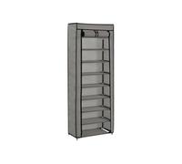 Armoire À Chaussures Avec Housse Gris 57x29x162 Cm Tissu - Vidaxl Gris