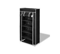 vidaXL Armoire à chaussures avec housse 58 x 28 x 106 cm Tissu Noir