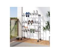 vidaXL Étagère à chaussures avec roulettes Argenté 66x27x100 cm 344371