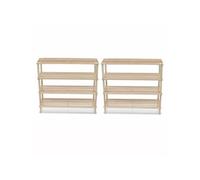Range-chaussures à 4 étagères 2 pcs Bois de sapin solide vidaXL vidaXL