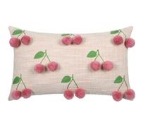 SCHÖNER LEBEN. Sweetlove Coussin cerises avec pompons Rose 30 x 50 cm