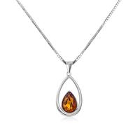 Schöner-SD Collier pour femme en argent 925 avec pendentif en forme de goutte avec cristal, Verre