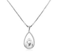 Schöner-SD Collier pour femme en argent 925 avec pendentif en forme de goutte avec cristal, Verre
