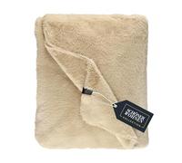 SCHÖNER WOHNEN Couverture douillette - Couverture chaude en fourrure synthétique - 130 x 170 cm - Beige - Couverture douce pour canapé et salon - Couverture douillette pour l'automne et l'hiver