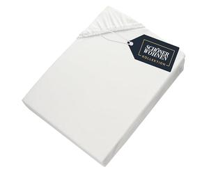 SCHÖNER WOHNEN Drap Housse 160 x 200 Coton Blanc - Drap-Housse 140x190 Bonnet 30 - Housse de Couette pour Matelas jusqu'à 30cm - certifié Oeko-Tex - Linge de Lit pour Maison - Doux et Confortable